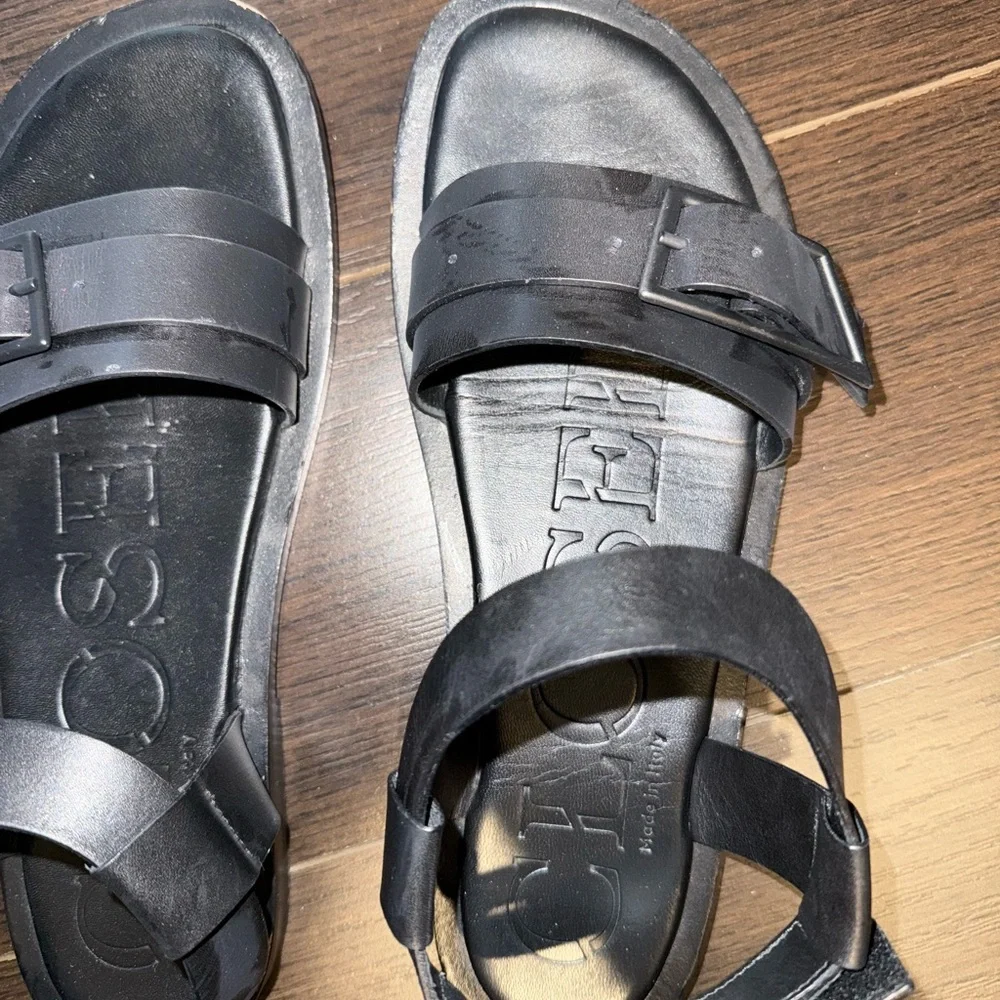 CLOSED - Black Strappy Sandals with Buckle